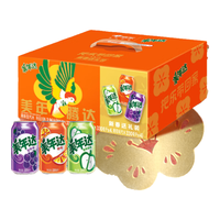 百事可乐 美年达 2024年货礼盒 (橙*4+苹果*4+葡萄*4) 330ml*12听 