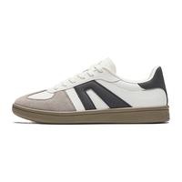 安踏（ANTA）云山丨板鞋德训鞋女经典复古软底休闲运动鞋女 象牙白/松烟灰/城堡灰-2 36.5