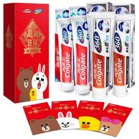Colgate 高露洁 360° 全面口腔健康 Linefriends 新年牙膏套装(备长炭 180g 2支+净白 200g 2支+新年红包)