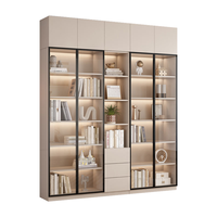 唐辑书柜轻奢玻璃门书柜自由组合书架落地客厅展示柜储物柜双门双抽80 双门双抽80cm长-包安装