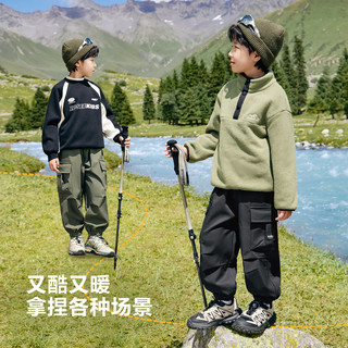 左西童装男童加绒裤子秋冬款儿童户外洋气工装裤2025帅气长裤
