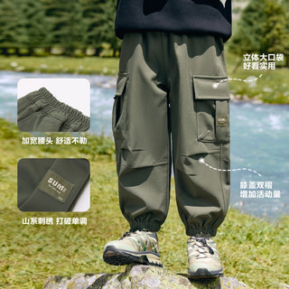 左西童装男童加绒裤子秋冬款儿童户外洋气工装裤2025帅气长裤