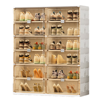 Jeko&Jeko 捷扣 eko&Jeko 捷扣 免安装可折叠鞋盒架子鞋柜门口收纳防尘防潮简易收纳鞋柜 2列6层 2列6层12格白色