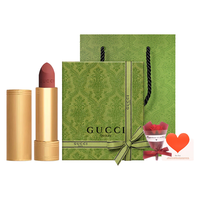 GUCCI 古驰 3.8gucci口红礼盒香水女香套装女生 绒雾208哑光#NO.2绒雾208哑光#蜜桃奶茶豆沙色