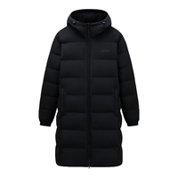ANTA安踏热雪羽绒服三防科技男冬季中长加厚羽绒服连帽保暖风衣外套 【气凝胶科技】基础黑-1 180/XL