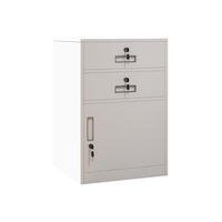 奈高 NG矮柜档案资料办公家用文件柜带锁储物工具桌下活动抽屉医用床头铁皮柜白色款3