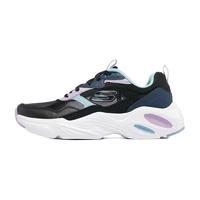 SKECHERS【薄如蝉翼】斯凯奇女鞋夏季轻薄透气运动鞋复古潮流百搭老爹鞋 896003/BKMT 黑色/多彩色 36