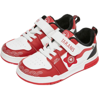 泰兰尼斯儿童板鞋冬季男童加绒保暖防滑舒适休闲鞋运动鞋 白/红 加绒 24码 内长15.5cm适合脚长14.0cm