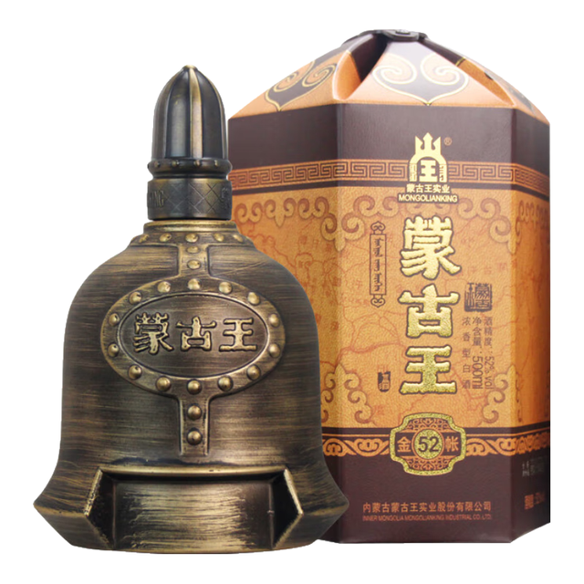PLUS会员：蒙古王 金帐 52%vol 浓香型白酒 500ml单瓶