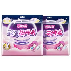七度空间 萌睡裤超薄夜用裤型加长卫生巾透气拉伸防漏棉柔亲肤 3片