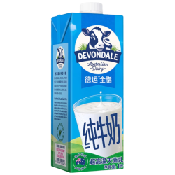 德运 全脂纯牛奶 1L