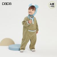 爬爬 papa 新品秋季儿童男女宝宝长袖纯棉大口袋爬服连体衣
