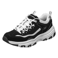 SKECHERS 斯凯奇 女鞋春季厚底增高经典奶茶熊猫鞋休闲运动老爹鞋 黑白 36.5