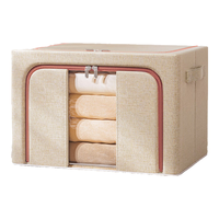邦尼美家 BANNMEIJIA衣服收纳箱羽绒服整理箱衣柜棉被可折叠储物箱 卡其色 100L