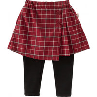 戴维贝拉（DAVE＆BELLA）女宝宝假两件打底裙裤加绒女童冬装裤子儿童保暖休闲长裤童裤 红色 120 cm（身高110-120cm）