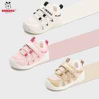 巴布豆 BoBDoG 学步鞋春秋皮面婴童鞋1防滑网面单鞋男小童女宝宝运动鞋子
