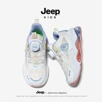 吉普 Jeep 童鞋男女童气垫运动鞋秋冬款2025新款旋转扣夜光跑步鞋休闲鞋