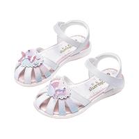 富罗迷女童包头凉鞋夏季2024蝴蝶结洋气儿童沙滩鞋防滑公主鞋