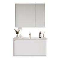 浪鲸（SSWW） 卫浴浴室柜美妆镜柜组合岩板无缝陶瓷盆浴室柜智能感应 浴室柜 美妆镜柜+岩板无缝盆80cm 雪域白【不含龙头配件】