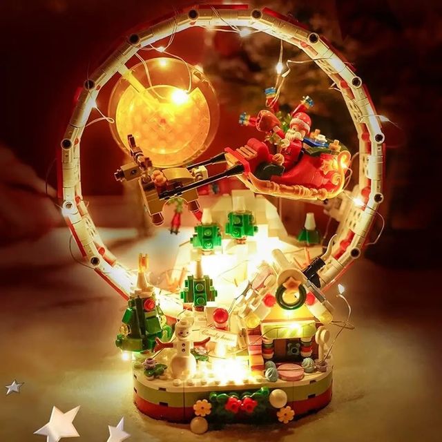 哲高 ZHEGAO 创意拼装积木 圣诞摩天轮（带灯光）