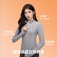 小野和子 半拉链保暖打底衫 高领修身户外恤TK