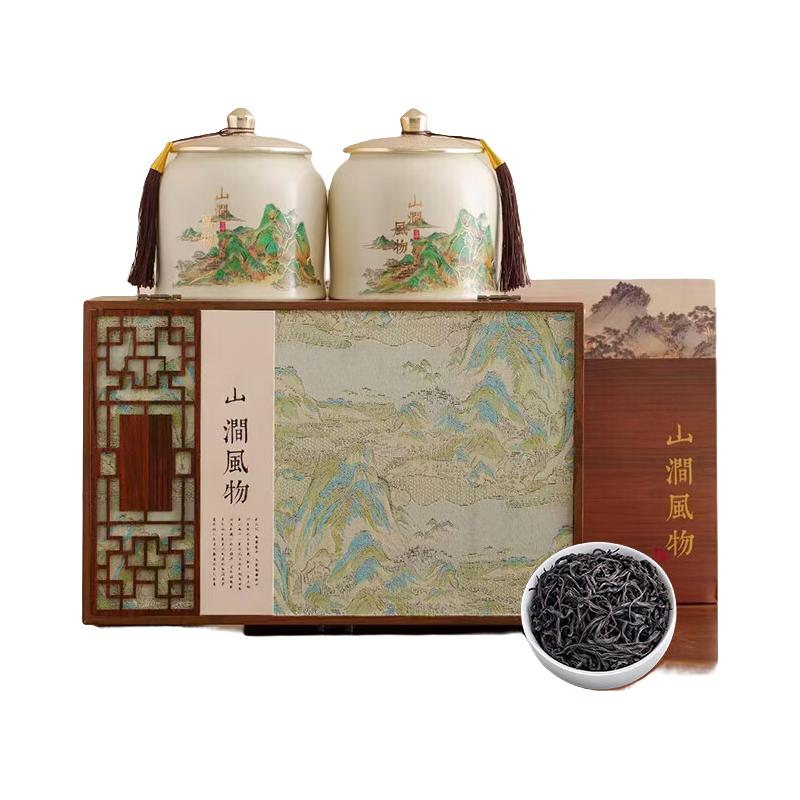 吃茶说事武夷山红茶正山小种茶叶高级浓香型新茶长辈 复古高端礼盒装正山小种500g