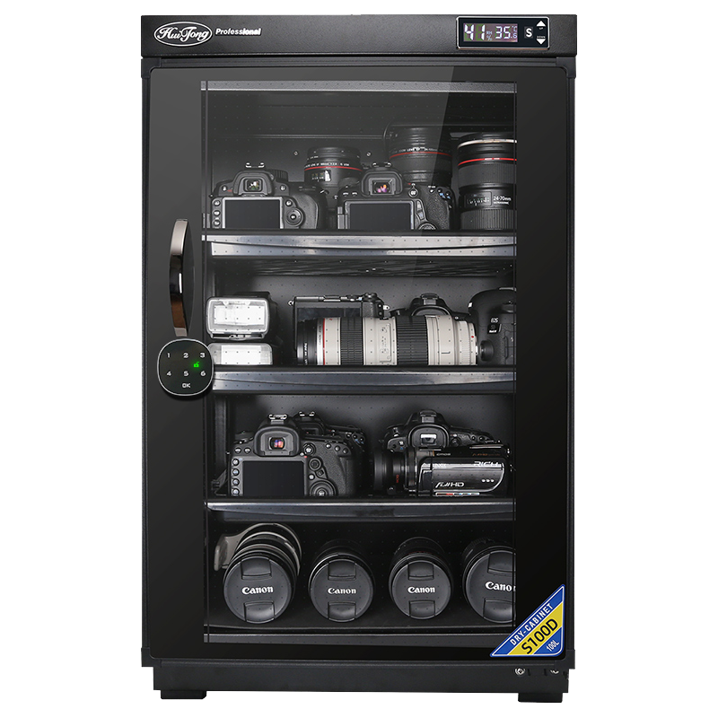 HuiTong 惠通防潮箱200/400/350/800L密码锁型办公商用相机电子干燥除湿柜邮票茶叶 【100升数控款】默认数字密码锁
