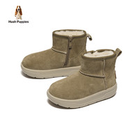 暇步士(Hush Puppies)童鞋男童棉鞋冬季新款儿童鞋女童户外滑雪软底大童加绒加厚雪地靴 HP4911023黑色 27 适合脚长16.8cm