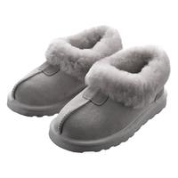卡帝乐鳄鱼（CARTELO）澳洲羊毛皮毛一体包·跟毛绒保暖棉拖鞋秋冬季室内家居家用男女外 灰色 41-42码