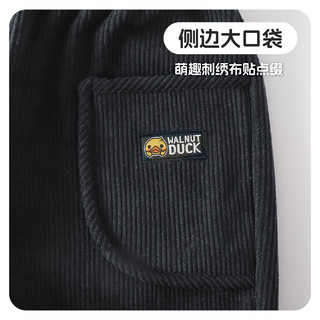 WALNUT DUCK【加绒保暖】小黄鸭儿童加绒卫裤冬季男童女童秋冬加厚保暖裤子 黑色加绒 120