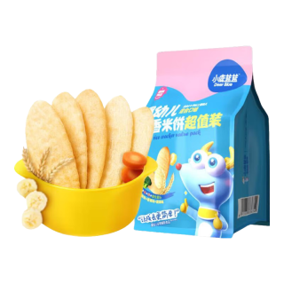 小鹿蓝蓝 婴幼儿婴标米饼儿童零食磨牙吸口水多口味量贩香香米饼 米饼3口味量贩装+鲜虾泡芙条