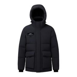 波司登 25年极寒羽绒服男款90鹅绒科技蓄热连帽保暖加厚百搭外套 黑色8056 2XL 190/108A 体重约170-180斤