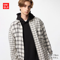 优衣库男装女装法兰绒格子衬衫长袖衬衣外套485132 485134 48513