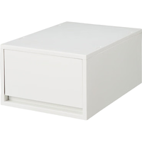  無印良品 無印良品 MUJI聚丙烯储物箱/抽屉式/深型/灰白色 长26×宽37×高17.5cm 可叠加抽屉式收纳箱储物箱