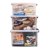 禧天龙透明收纳箱大号塑料搬家箱衣服玩具收纳整理箱储物箱置物箱 三个装 47.5*35.5*26cm