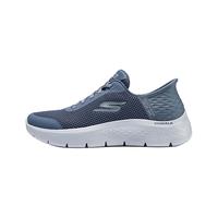 斯凯奇Skechers健步鞋一脚蹬休闲健步男女同款舒适透气124836 蓝色/BLU(女) 37