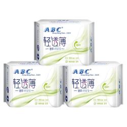 ABC 卫生巾姨妈巾迷你巾190超薄日用棉柔透气亲肤24片