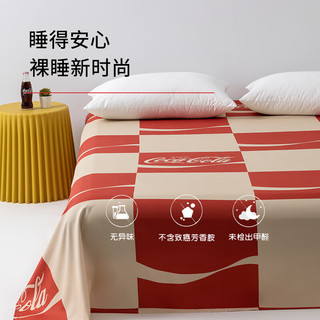 可口可乐亲肤磨毛加厚床单单件防脏被罩 千禧之乐 160cm*230cm