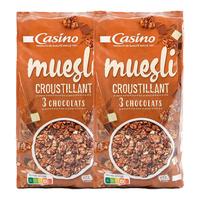 2袋casino家侍欧巧克力麦片granola营养早餐燕麦片早餐500g 袋装 1000g