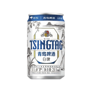 青岛啤酒 精酿 白啤  京东全麦白啤 211mL 24罐 整箱装 211ml