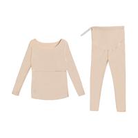 十月名裳 秋衣裤套装保暖内衣套装秋冬哺乳睡衣产后喂奶秋衣磨毛月子服