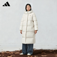 保暖服饰：adidas 阿迪达斯 女士长款连帽羽绒服 KC2166