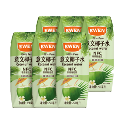 EWEN 进口纯椰子水 250ml*6盒 天然电解质椰青果汁饮料