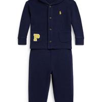 Baby Boys Estate Rib Letter Jacket & Pants Set