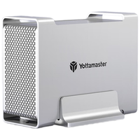Yottamaster  硬盘柜3.5英寸USB3.0磁盘阵列柜SATA3.0串口全铝双盘位台式机硬盘盒RAID柜 银色DR2RU3-35