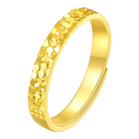 周大生碎碎冰戒指开口银指环轻奢小众设计 碎碎冰戒指 金色