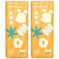 巴布豆（BOBDOG）【老爸抽检】新菠萝婴儿尿不湿拉拉裤 轻盈透气动感贴合植萃弱酸 【纸尿裤】XL码76片/箱(2包)