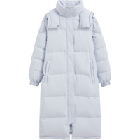 盖璞 Gap女装秋冬款立领连帽长款羽绒服纯色简约保暖外套680505
