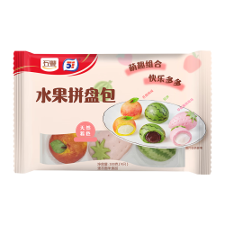 五丰 水果拼盘包300g*2袋18只儿童营养早餐卡通包子辅食馒头速食半成品
