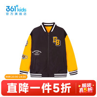 361°童装男童两面穿棉服冬季中大童外套 经典黑 175